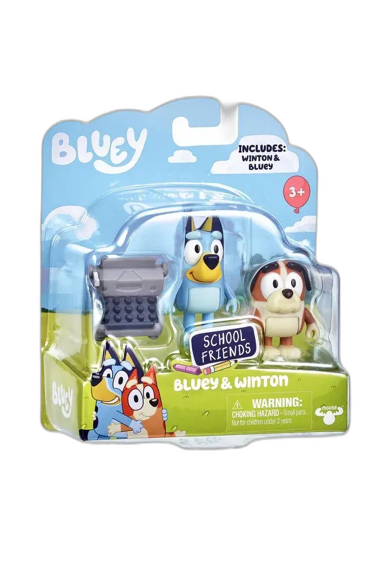 Bluey 2 Pack Figures - School Friends Bluey and Winton